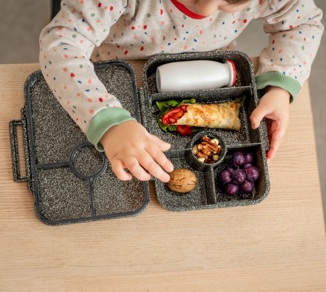 LEKKABOX Lunchbox Glitzer Brotdose, 4 Fächer - Kinder Bento Box Vesperdose Brotbox, Für feuchte Lebensmittel auslaufsichere Bento Box, inkl. extra Trenner – Bild 2 von 5
