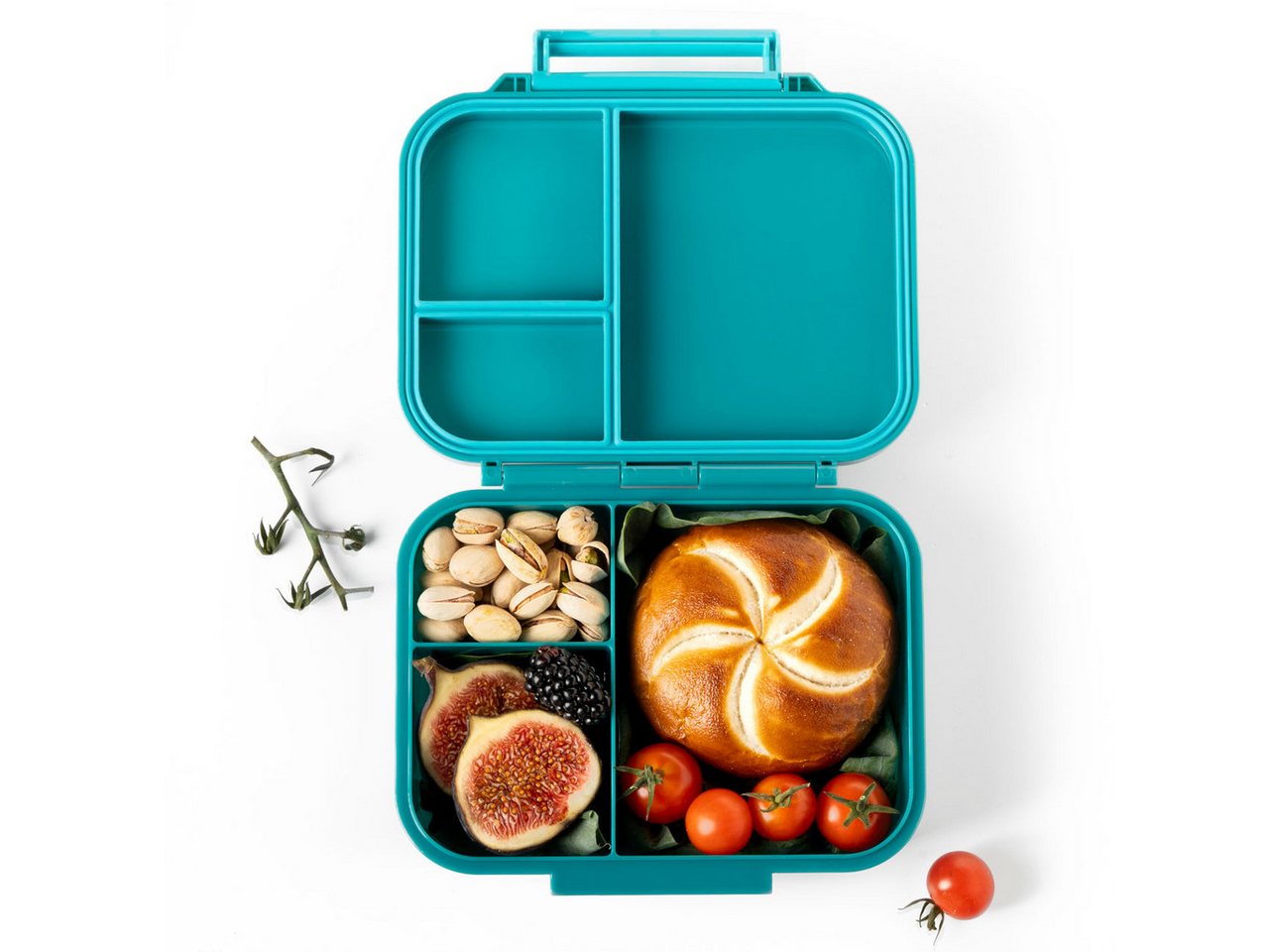 LEKKABOX Lunchbox Mini Kinder Bentobox, 3 Fächer - Brotdose Vesperdose Brotbüchse, Für feuchte Lebensmittel auslaufsicher, inkl. extra Trenner – Bild 4 von 5