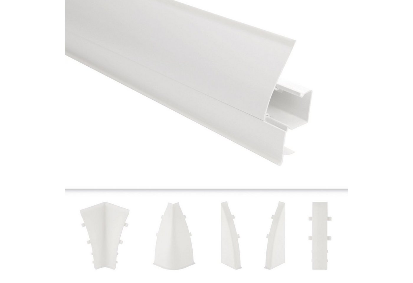 Lemal Sockelleiste, PVC 65x23mm - Fußleisten mit Kabelkanal - (20 Meter / 10 Leisten) Kunststoff Teppichleisten Übergangsleisten – Bild 2 von 5