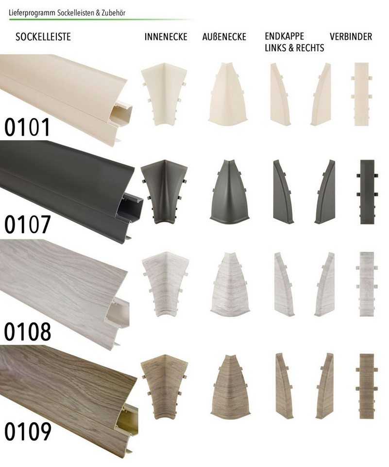 Lemal Sockelleiste, PVC Fußleisten 70x50mm mit Kabelkanal - (Innenecke) Boden Vinylboden Holzboden – Bild 3 von 3