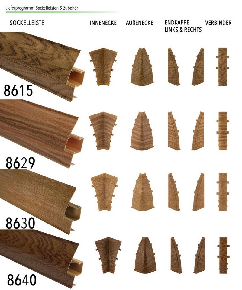 Lemal Sockelleiste, PVC Fußleisten 70x50mm mit Kabelkanal - (Innenecke) Fußleiste Scheuerleiste Laminat – Bild 3 von 3