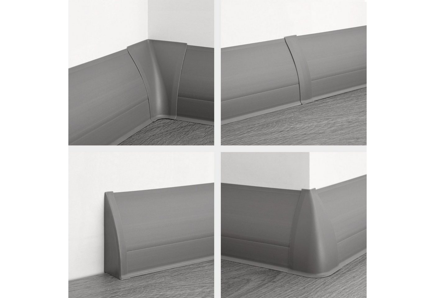 Lemal Sockelleiste, PVC Fußleisten 70x50mm mit Kabelkanal - (Innenecke) Holzoptik Ecken Verbinder Außen Innen – Bild 2 von 3