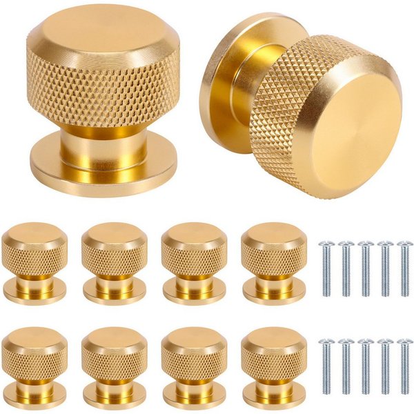 LEMLIT Möbelknopf 10 Stück Möbelknöpfe Schrankknöpfe Gold Schubladenknöpfe Knauf (10 Stück, 10-St., Einloch-Design), Für Schrank Türknauf Kommodenknöpfe Schrank