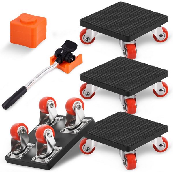 LEMLIT Möbelrolle 9 Stück Möbel Transportroller Set mit 4 Transportrollern, 360° drehbar, (Möbeltransporthilfe mit Transportrollern, 9-St., Möbelheber mit 4 Tra