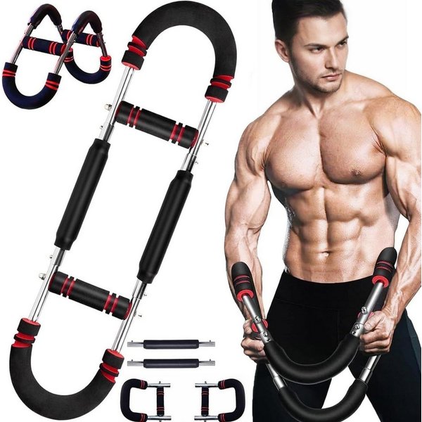 LEMLIT Multitrainer Power Twister Armtrainer 30-50 kg, verstellbarer Brusttrainer U-Form, (1er Set, 1-St., 30‑50 kg Verstellbar), tragbarer Expander für Arm- un