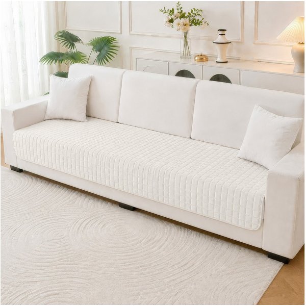 LEMLIT Sofabezug Sofaüberwurf Weiche Flanell rutschfest Sofa überzug Schutzdecke, Couch überzug Waschbar, Sofa Cover für Sektionssofa, L Form Wohnzimmer
