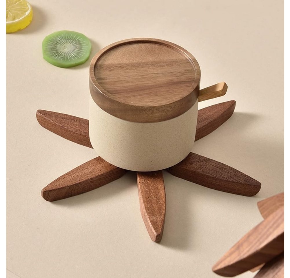 LEMLIT Topfuntersetzer Weihnachtsbaum-Untersetzer und aus Holz,3 Holzuntersetzer, Zubehör für Pfannen,Topfe, Auflaufformen, 1er Set, 1-tlg., dekoratives Servier – Bild 5 von 5