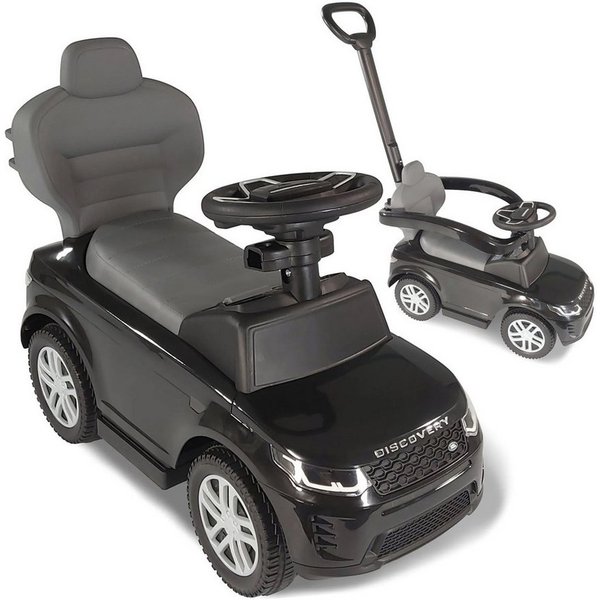 Lemodo Rutscherauto Land Rover mit Schiebestange, Kinderfahrzeug mit Soundlenkrad, 65x28x41cm, ab 12 Monate, offiziell lizenziert