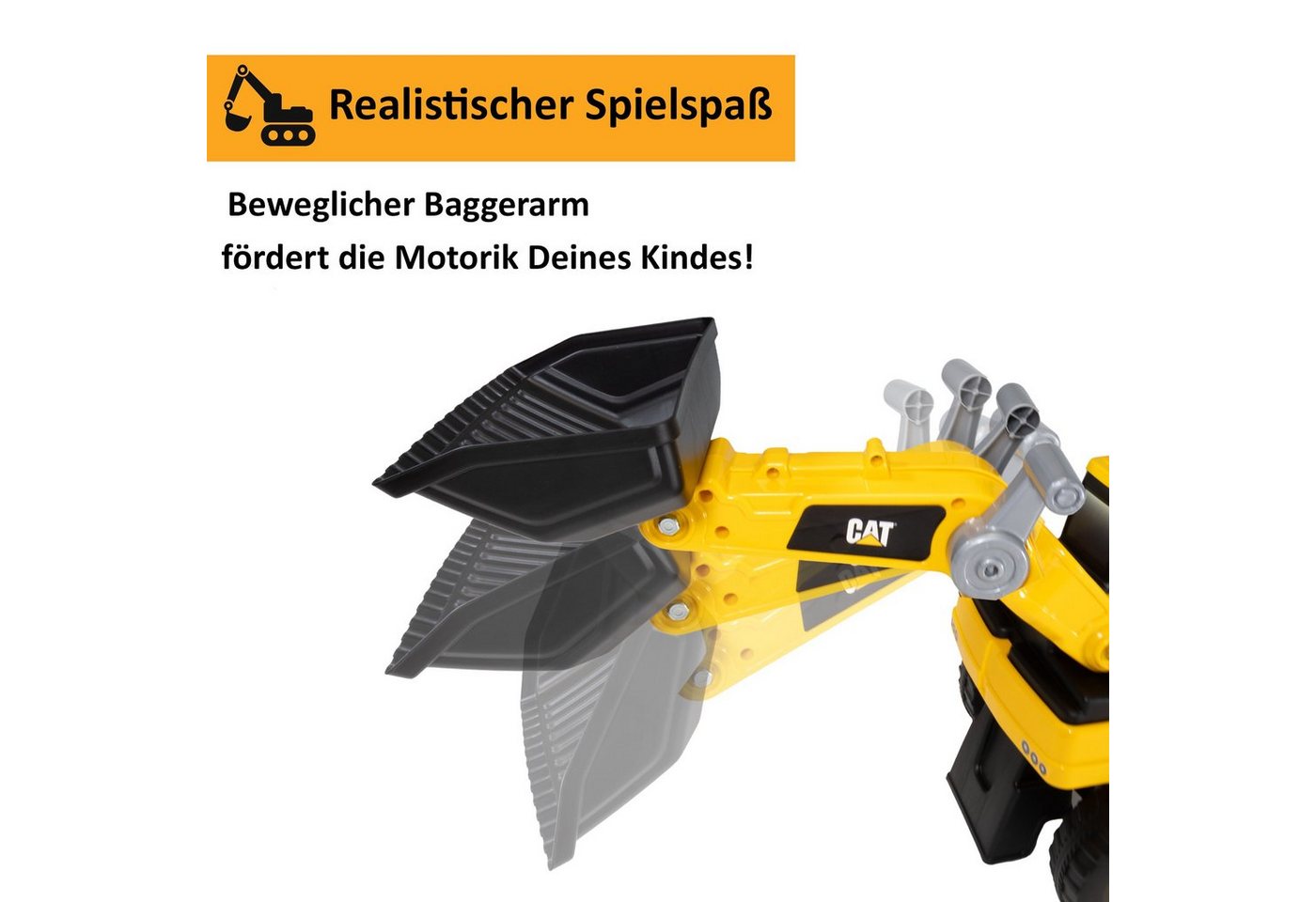Lemodo Rutscherauto Sitzbagger mit beweglicher Schaufel, CAT Rutschauto – Bild 2 von 5