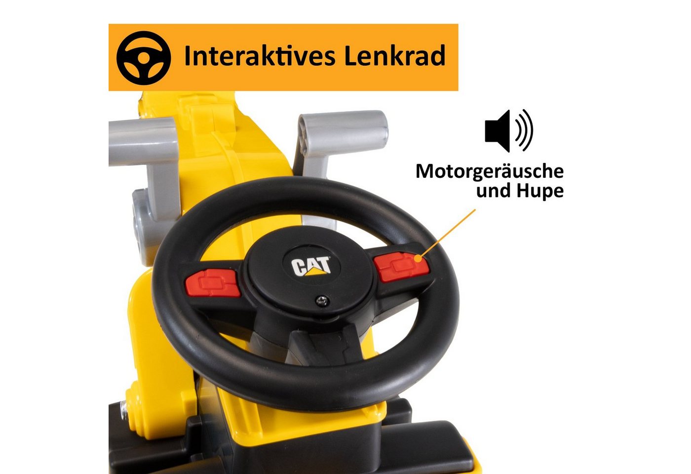 Lemodo Rutscherauto Sitzbagger mit beweglicher Schaufel, CAT Rutschauto – Bild 4 von 5