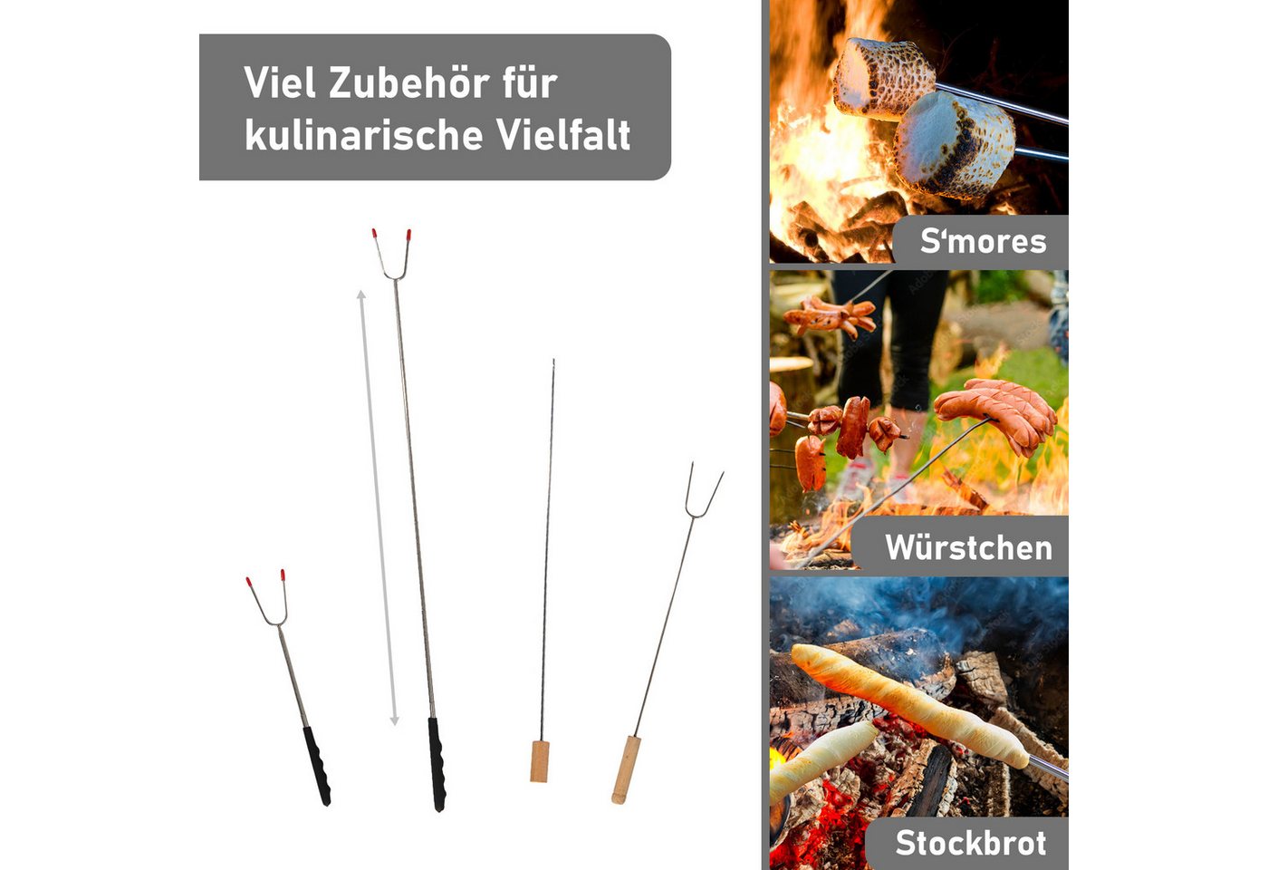 Lemodo Schwenkgrill Schwenkgrill mit Feuerschale, 52 cm großer Grillrost, Extra große Grillfläche mit viel Zubehör – Bild 5 von 5