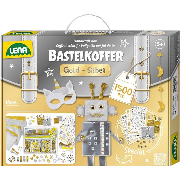 Lena® Kreativset Bastelkoffer Gold & Silber