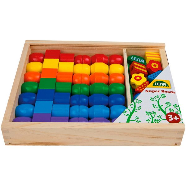Lena® Kreativset Super Beads Holzfädelperlen