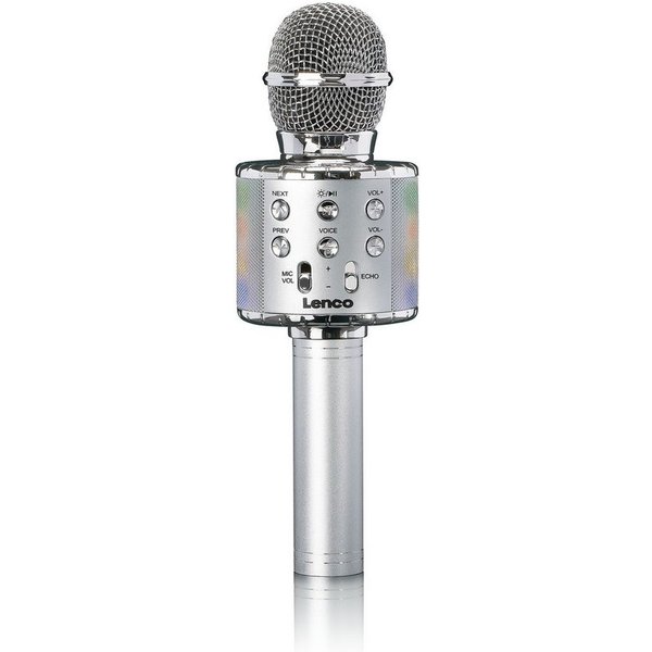 Lenco BMC-050SI Karaoke-Maschine (Bluetooth, 3 W, Bluetooth-Streaming, Stimmumwandlung, Echo- und Lautstärkeregel)