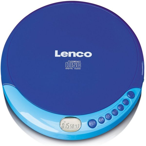 Lenco CD-011BU CD-Player (Tragbarer CD-Spieler, LCD, inkl. Kopfhörer & USB-Kabel)