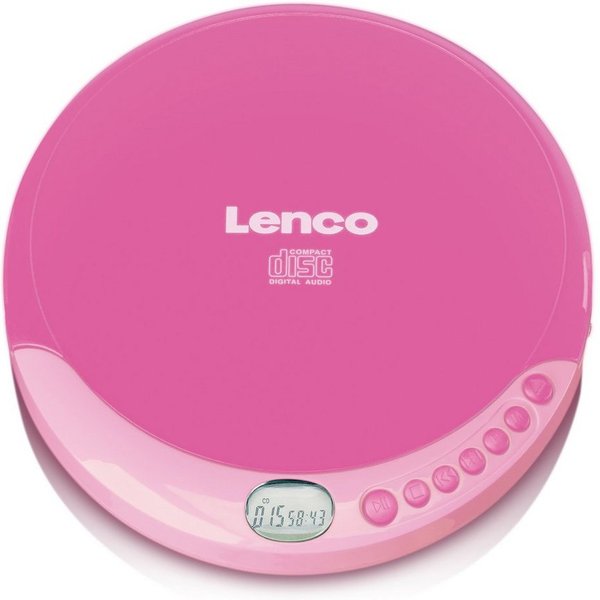 Lenco CD-011PK CD-Player (Tragbarer CD-Spieler, LCD, inkl. Kopfhörer & USB-Kabel)