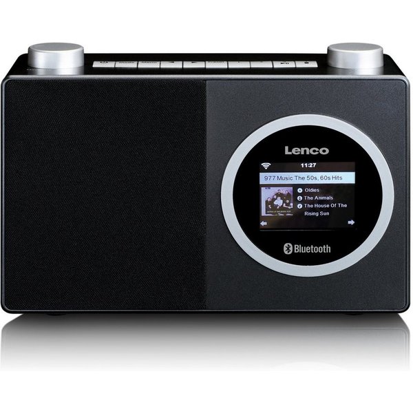Lenco DIR-70BK Internet-Radio (Internet, 3 W, Radio mit Farbdisplay und 5-Tage-Wettervorhersage & Bluetooth 5.0)