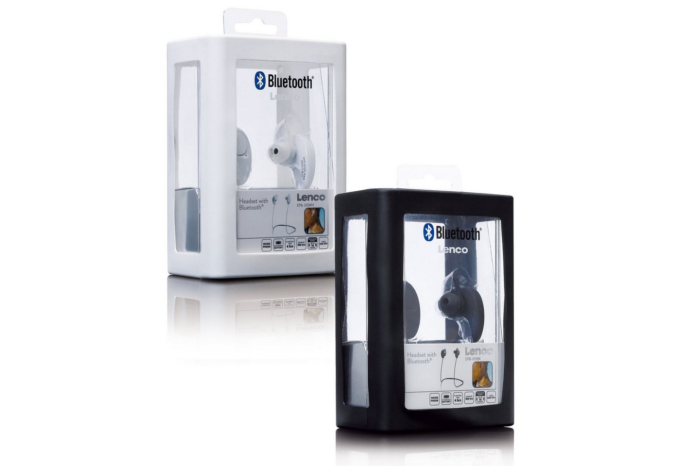 Lenco EPB-015BK In-Ear-Kopfhörer (Bluetooth, 10m Empfang, 4h. Akku - 180h. Standby & integriertes Mikrofon, Schwarz) – Bild 5 von 5