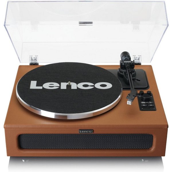 Lenco LS-430BN Plattenspieler (Riemenantrieb, Bluetooth, Schallplattenspieler mit Lautsprecher, Bluetooth 5.0 inkl. Staubschutz)