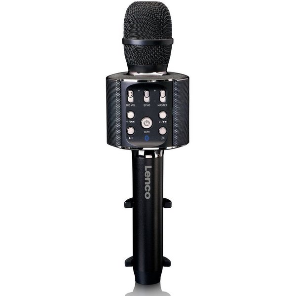 Lenco Mikrofon BMC-090BK (1-tlg), Karaoke-Mikrofon,Bluetooth 5.0,8 Std Akku,Licht & Stimmeffekte