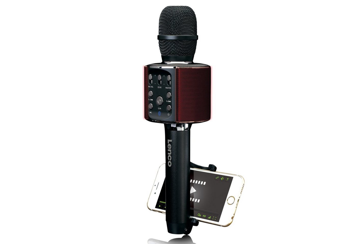 Lenco Mikrofon BMC-090BK (1-tlg), Karaoke-Mikrofon,Bluetooth 5.0,8 Std Akku,Licht & Stimmeffekte – Bild 5 von 5