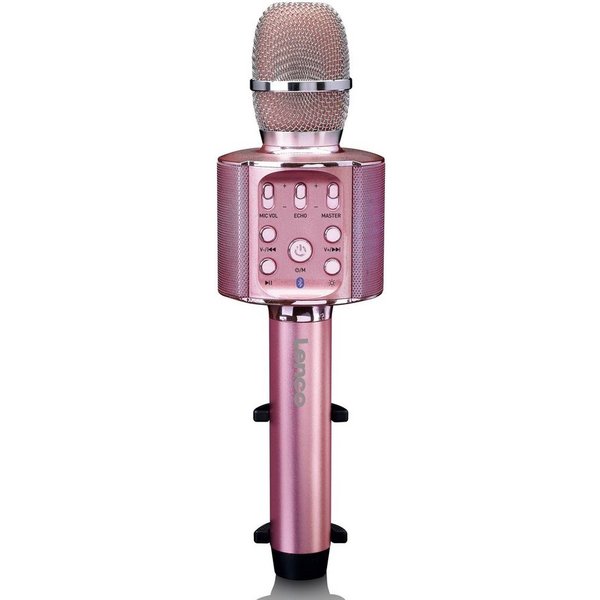 Lenco Mikrofon BMC-090PK (1-tlg), Karaoke-Mikrofon,Bluetooth 5.0,8 Std Akku,Licht & Stimmeffekte