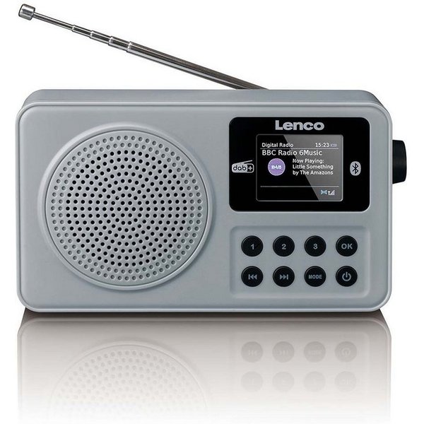 Lenco PDR-034GY Digitalradio (DAB) (Tabelle Radio, 2 W, DAB+, FM-Radio, Bluetooth-Streaming, RDS, Uhr- und Weckfunktion)