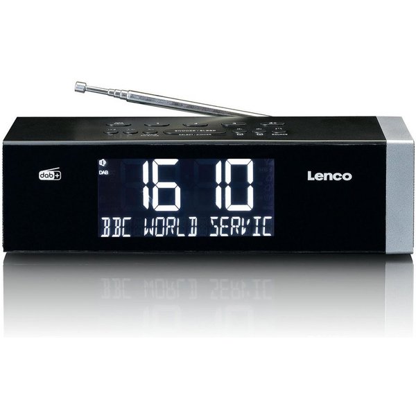 Lenco Radiowecker CR-640BK schlichtes Design, integrierte Lautsprecher & Backup-Batterie