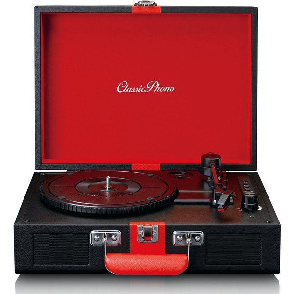 Lenco TT-110BKRD Plattenspieler (Riemenantrieb, Bluetooth, Retro-Design, Bluetooth, AUX-Streaming und Vinyl zu MP3-Formatierung)