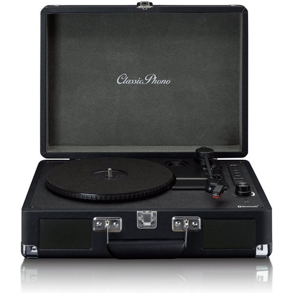 Lenco TT-115BK Plattenspieler (Riemenantrieb, Bluetooth, Retro Kofferdesign inkl. Lautsprecher & Vinyl / Bluetooth-Streaming)