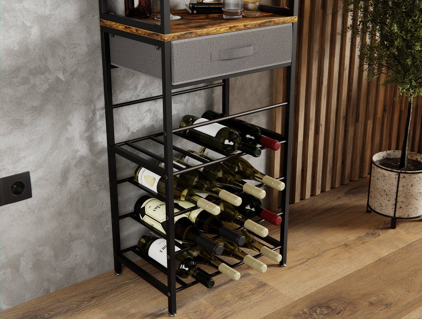 Lenmar Weinregal Weinregal aus Metall,Flaschenregal,Regale,Flaschenhalter LOFT 2-20S – Bild 2 von 5