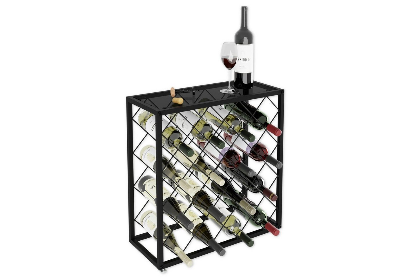 Lenmar Weinregal Weinregal aus Metall,Flaschenregal, Regale, Flaschenhalter LOFT 1-25 – Bild 5 von 5