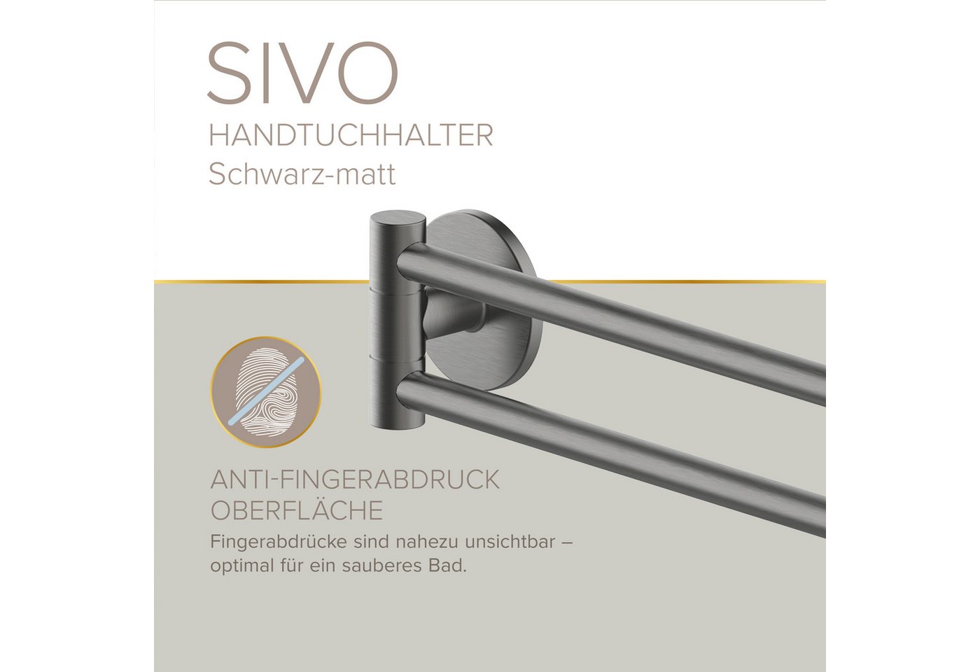 Lenz Doppelhandtuchhalter HYGGE, SIVO – Bild 3 von 5