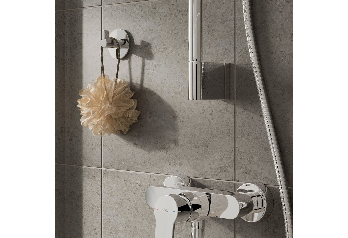 Lenz Handtuchhaken HYGGE, Badezimmer, (Packung, 1-St., 1 Stk), Montage ohne Bohren möglich, auch für Bademäntel, VIDA – Bild 2 von 4