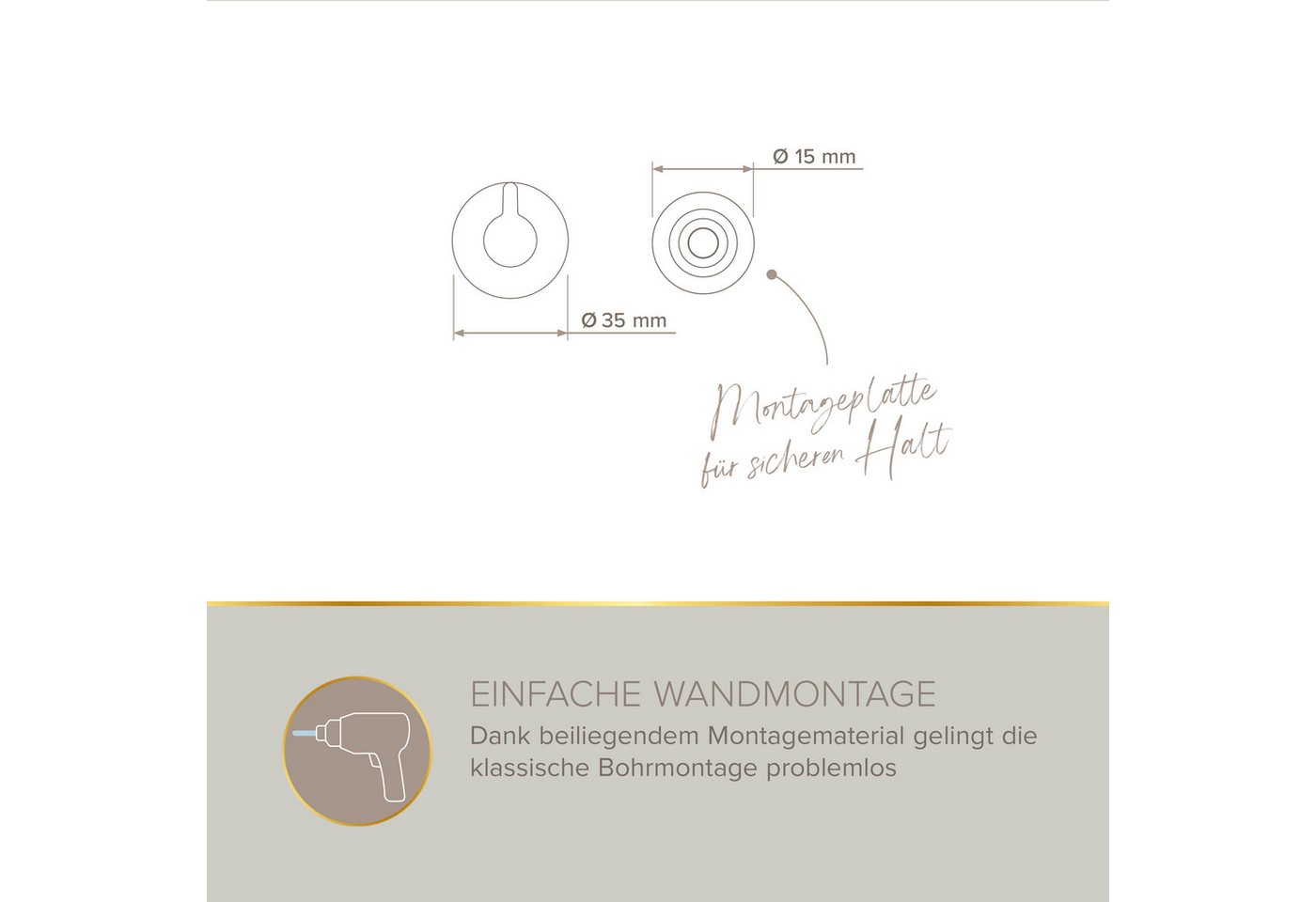 Lenz Handtuchhaken HYGGE, Badezimmer, (Packung, 2-St., 2 Stk), SIVO Anti-Fingerabdruck Oberfläche – Bild 4 von 5