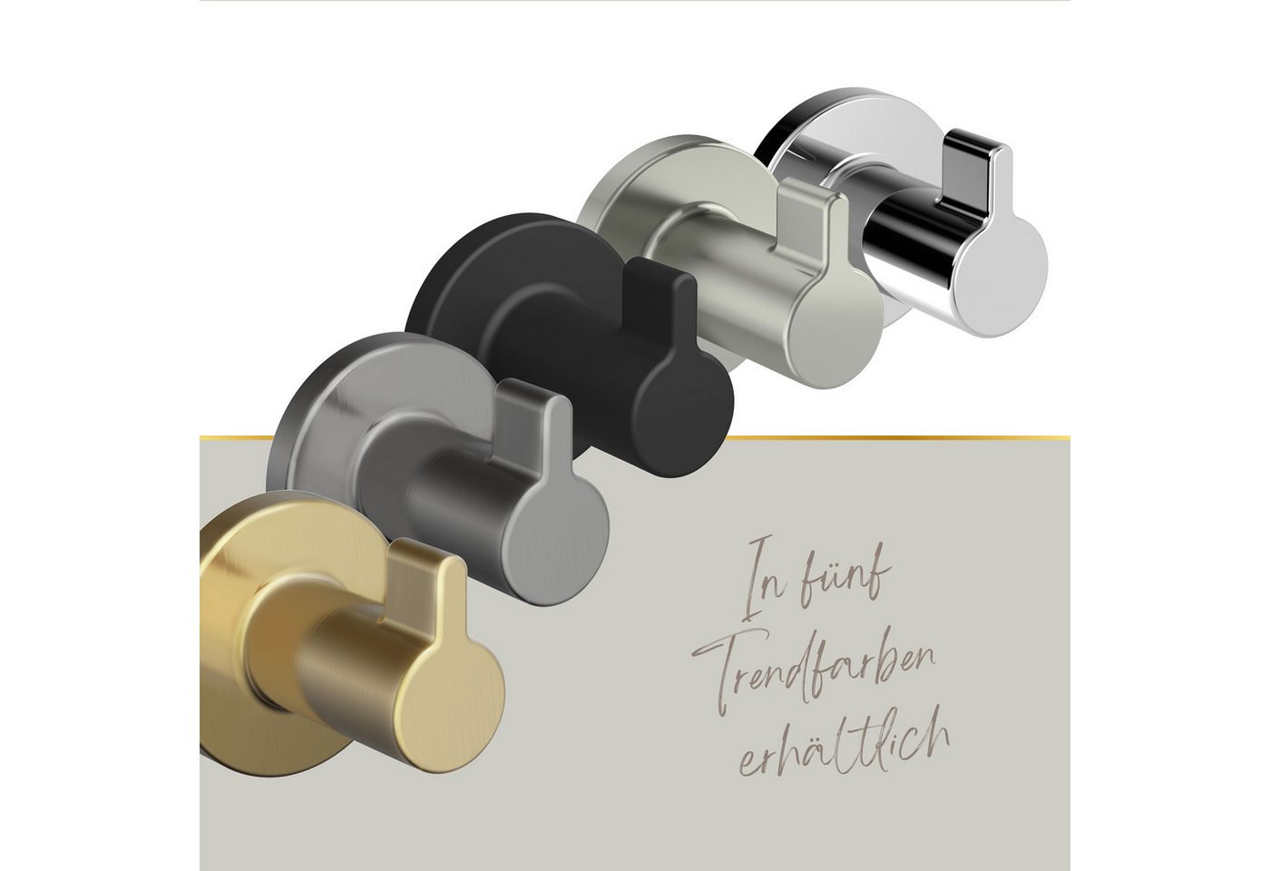 Lenz Handtuchhaken HYGGE, Badezimmer, (Packung, 2-St., 2 Stk), SIVO Anti-Fingerabdruck Oberfläche – Bild 5 von 5