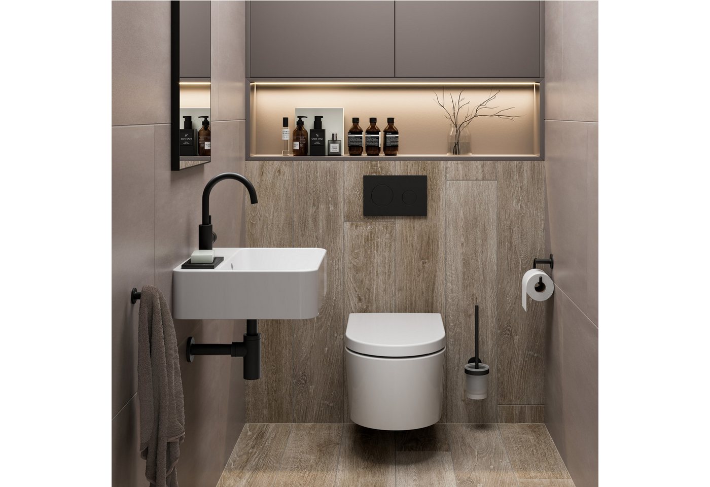 Lenz Handtuchhaken HYGGE, Badezimmer, (Packung, 2-St., 2 Stk), NERO – Bild 2 von 5