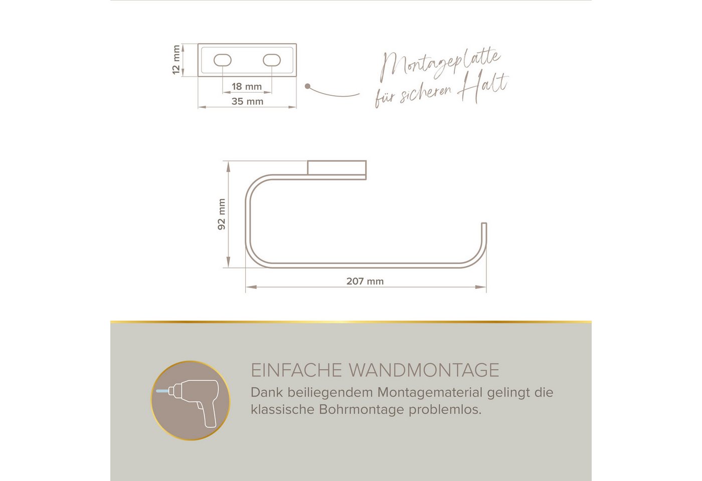 Lenz Handtuchhalter AURA – Bild 4 von 5