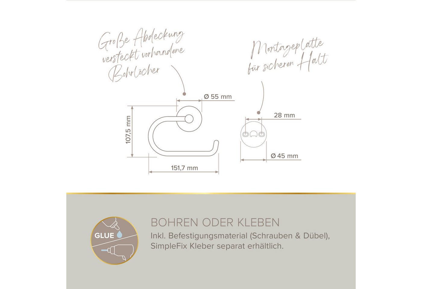 Lenz Toilettenpapierhalter HYGGE, NOA – Bild 4 von 5