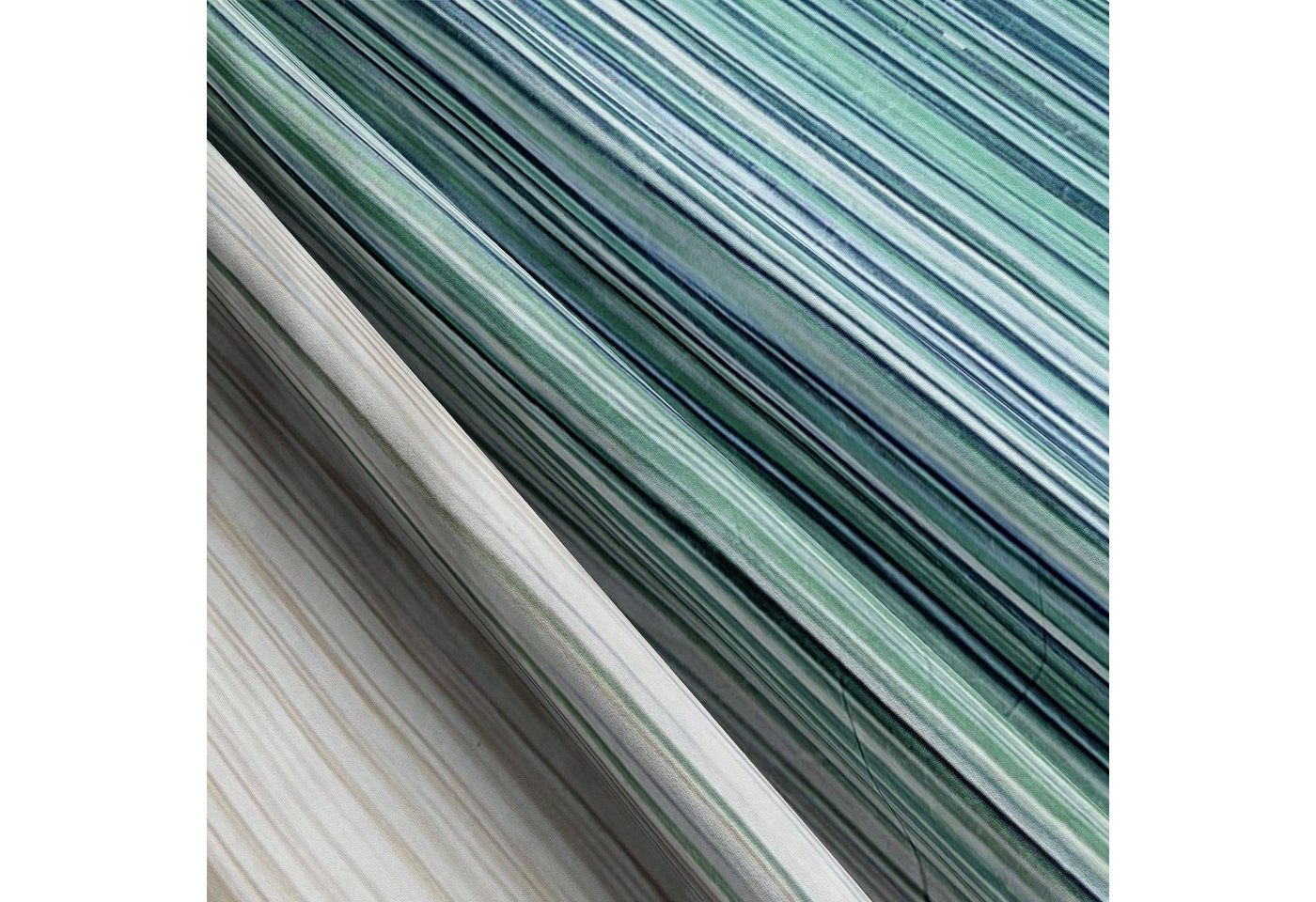 Leonado Vicenti Bettwäsche Baumwolle 135x200, 155x200, 155x220, 200x200, 200x220 oder 240x220, Renforcé, 3 teilig, Beige Grün Gestreift mit Reißverschluss – Bild 4 von 5
