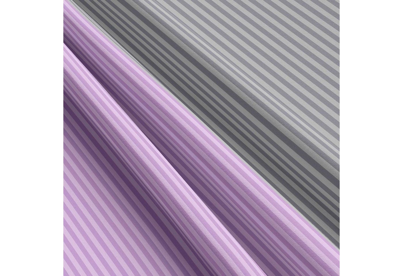 Leonado Vicenti Bettwäsche Baumwolle 135x200, 155x200, 155x220, 200x200, 200x220 oder 240x220, Renforcé, 4 teilig, Wendebettwäsche Streifen mit Reißverschluss – Bild 4 von 5