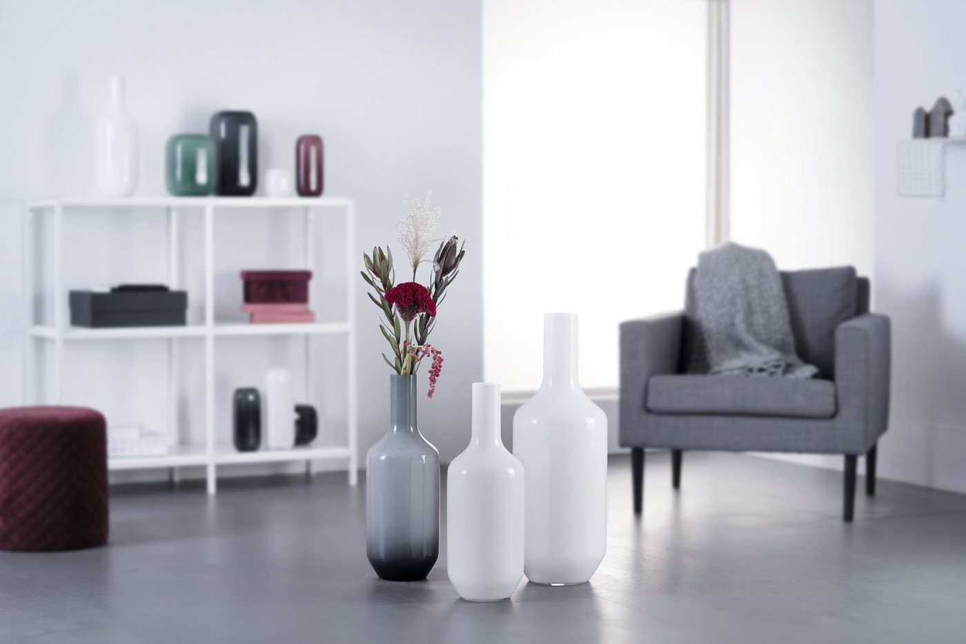 LEONARDO Bodenvase Dekovase MILANO, handgefertigt (1 St), aus Glas, in Flaschenform – Bild 3 von 5