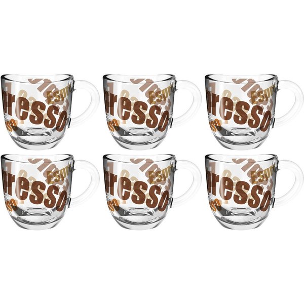 LEONARDO Espressotasse NAPOLI, 6-tlg., Glas, 80 ml, 6-teilig