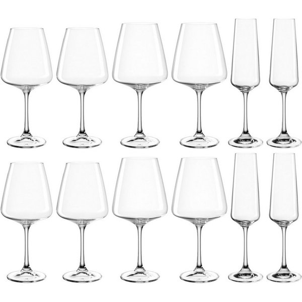 LEONARDO Gläser-Set Kelchglasset PALADINO, 12-teilig, 12-tlg., Kristallglas, spülmaschinengeeignet