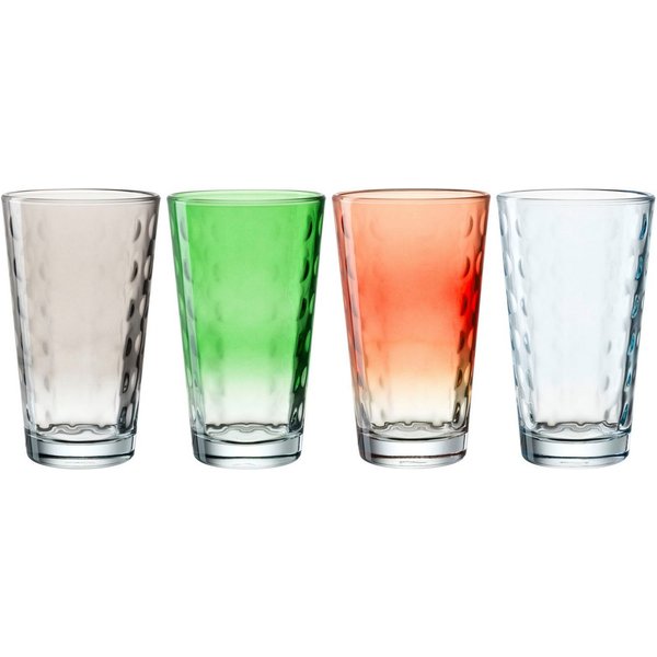 LEONARDO Gläser-Set OPTIC, 4-tlg., Glas, 540 ml, 4-teilig