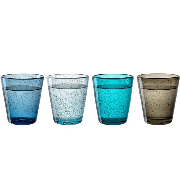 LEONARDO Gläser-Set Trinkglas BURANO, 330 ml, 4er-Set, 4-tlg., Glas, aus mundgeblasenem Schaumglas