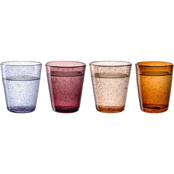 LEONARDO Gläser-Set Trinkglas BURANO, 330 ml, 4er-Set, 4-tlg., Glas, aus mundgeblasenem Schaumglas