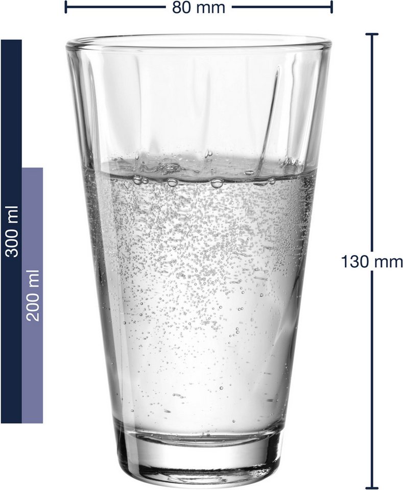 LEONARDO Gläser-Set Trinkglas-Set TWIST, 12-teilig, 12-tlg., Glas, Becher-Set, spülmaschinengeeignet – Bild 4 von 5
