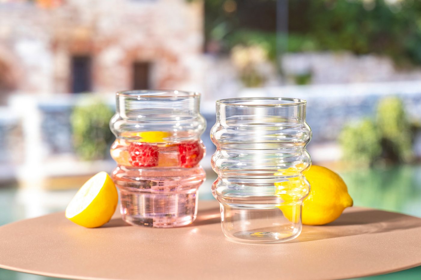 LEONARDO Gläser-Set Trinkglas SOLE, 350 ml, 6er-Set, 6-tlg., Borosilikatglas, mit modernem Bubble-Design – Bild 3 von 5