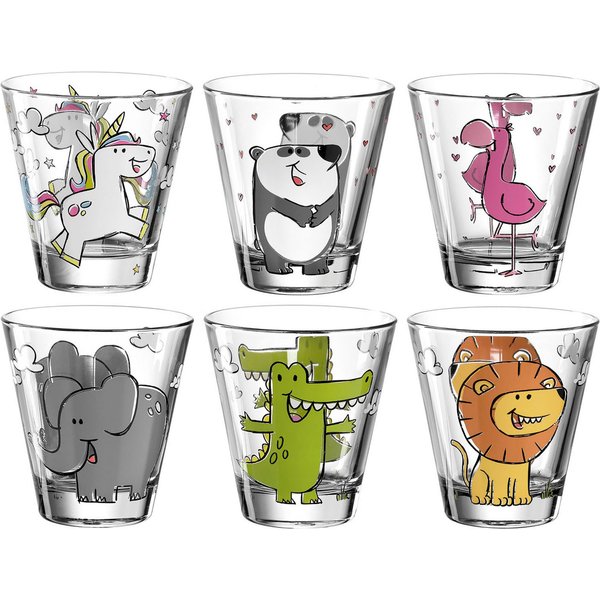 LEONARDO Kinderbecher BAMBINI, 6-tlg., Glas, 215 ml, 6-teilig